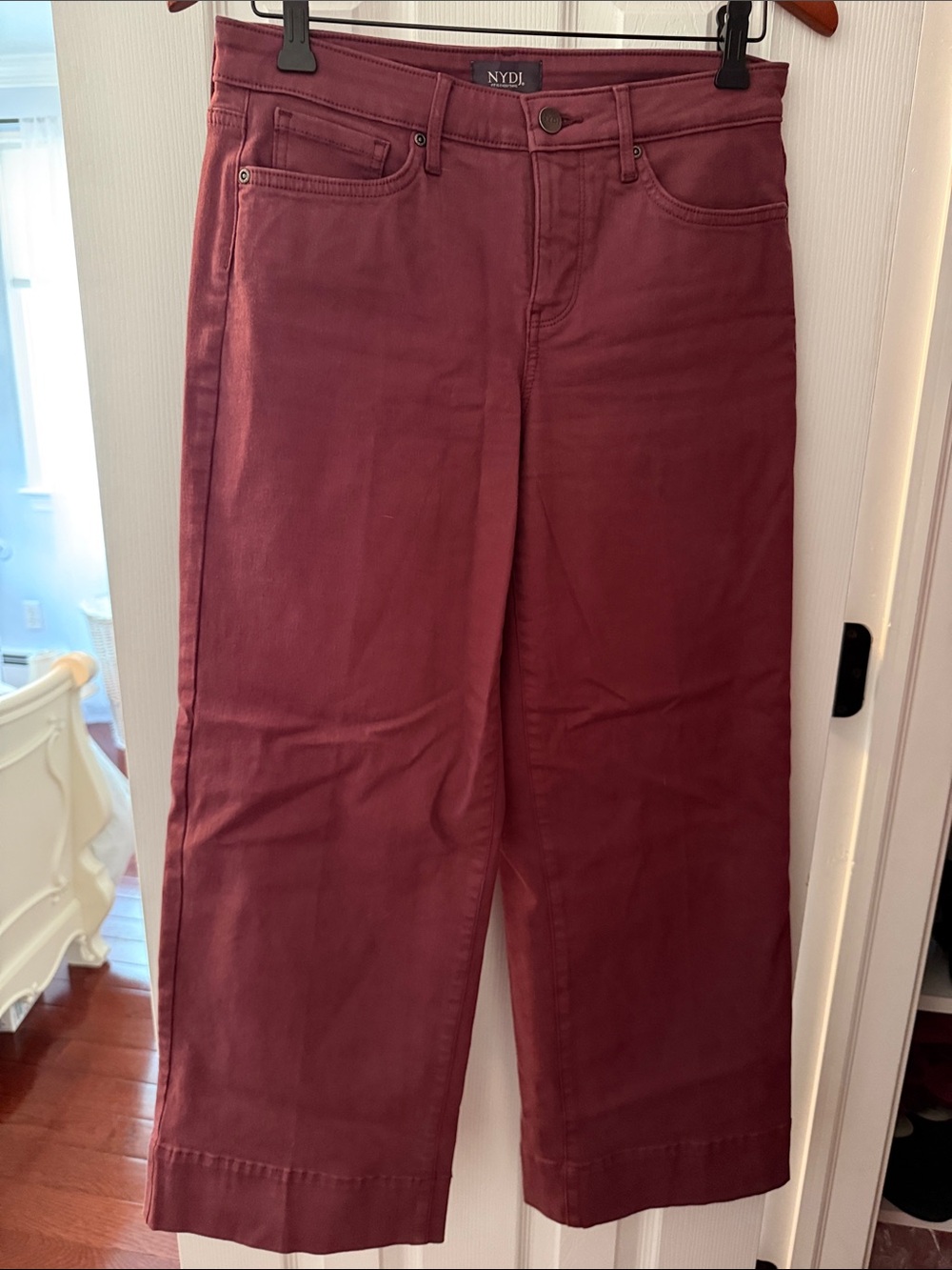 NYDJ Wide-Leg Jeans in Wine